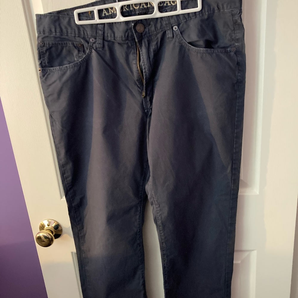 American Eagle Outfitters Navy Blue Men's Chinos. Slim Straight fit. Size 34x30